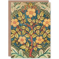 Artery8 William Morris Art Card Rose Wreath Embroidery Pattern