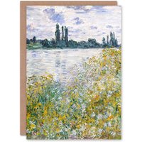 Artery8 Claude Monet Art Card Island with Flowers near Vetheuil