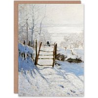 Artery8 Claude Monet Art Card The Magpie Winter Landscape in White