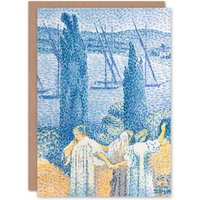 Artery8 Henri Edmond Cross Art Card Landscape with Cypresses in Blue