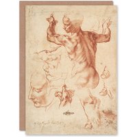Artery8 Michelangelo Buonarroti Art Card Studies for the Libyan Sibyl in Beige