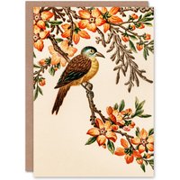 Artery8 Albert Racinet Art Card Birds Flowers Chinese Pattern Detail in White