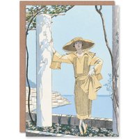 Artery8 George Barbier Art Card Amalfi Robe by Worth Vintage Fashion in Blue