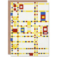 Artery8 Piet Mondrian Art Card Broadway Boogie Woogie Painting in White