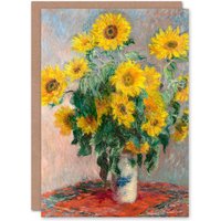 Artery8 Claude Monet Art Card Bouquet of Sunflowers Painting