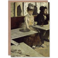 Artery8 Edgar Degas Art Card In a Cafe Absinthe Drinkers Painting in Grey