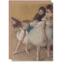 Artery8 Edgar Degas Art Card Ballerina Dance Examination in Beige