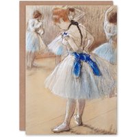 Artery8 Edgar Degas Art Card Dancer Ballerina Pastel Drawing in Beige