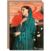 Artery8 Edgar Degas Art Card Young Woman with Ibis Birds