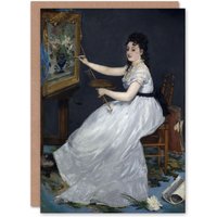 Artery8 Edouard Manet Art Card Portrait of Painter Eva Gonzales in Blue