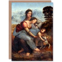 Artery8 Leonardo da Vinci Art Card Virgin & Child with Saint Anne in Brown