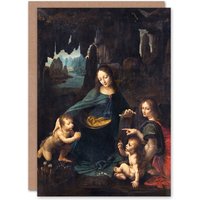 Artery8 Leonardo da Vinci Art Card The Virgin of the Rocks in Brown