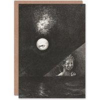 Artery8 Odilon Redon Art Card Angel of Certitude & Questioning Eye in Grey