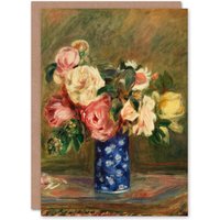 Artery8 Pierre Auguste Renoir Art Card Bouquet of Roses in Brown