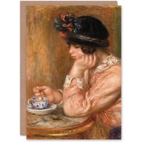 Artery8 Pierre Auguste Renoir Art Card Cup of Chocolate in Orange