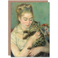 Artery8 Pierre Auguste Renoir Art Card Woman with a Cat in Green