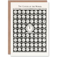 Artery8 Vintage 1910 Art Card The Clocks of the World from Medicology in White
