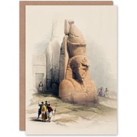 Artery8 David Roberts Art Card Luxor Temple Ramses II Statue in Beige