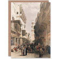 Artery8 David Roberts Art Card Mosque El Mooristan Cairo in Brown