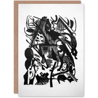Artery8 Franz Marc Art Card Birth of the Wolves Abstract Painting in White