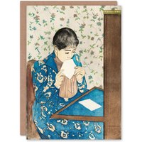 Artery8 Mary Cassatt Art Card The Letter Woman Sealing Envelope Portrait