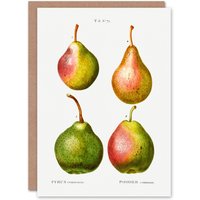 Artery8 Pierre-Joseph Redouté Art Card Pear Fruit Vintage Illustration in White