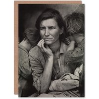 Artery8 Dorothea Lange Art Card Migrant Mother & Children Photograph in Grey