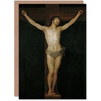 Artery8 Francisco Goya Art Card Jesus Christ Crucified Oil Painting in Black