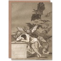 Artery8 Francisco Goya Art Card The Sleep of Reason Produces Monsters in Grey