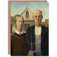 Artery8 Grant Wood Art Card American Gothic Midwestern Farmers