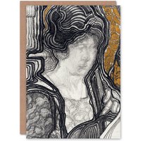 Artery8 Reijer Stolk Art Card Woman Playing Cello Stylised Portrait in Grey