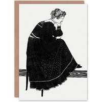 Artery8 Reijer Stolk Art Card Woman Sitting on a Stool Design in White