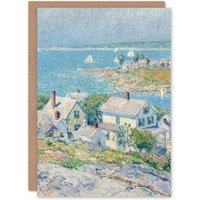 Artery8 Childe Hassam Art Card New England Headlands Landscape in Blue