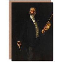 Artery8 John S Sargent Art Card Artist William Merritt Chase Portrait in Black