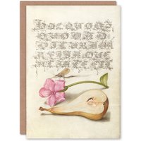 Artery8 Model Book of Calligraphy Art Card Mayfly Red Campion & Pear in Beige