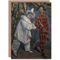 Artery8 Paul Cezanne Art Card Mardi Gras Pierrot Clown & Harlequin