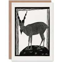 Artery8 Samuel J De Mesquita Art Card Stylised Markhor Goat in White