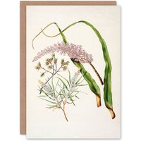 Artery8 Sarah Featon Art Card Neinei Totorowhiti Turpentine Scrub Flowers in Beige