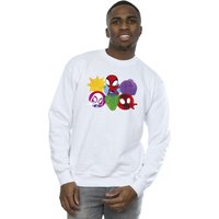 Marvel Men's Spidey & His Amazing Friends Faces Sweatshirt in White | Size: 5XL