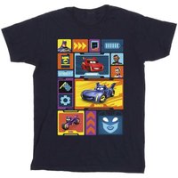 DC Comics Boy's Collage Cotton T-Shirt in Navy | Size: 5-6 Years