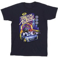DC Comics Boy's Time For Action Cotton T-Shirt in Navy | Size: 12-13 Years