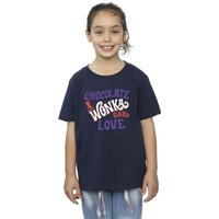 Warner Bros Girl's Chocolate Bar Love Cotton T-Shirt in Navy | Size: 3-4 Years