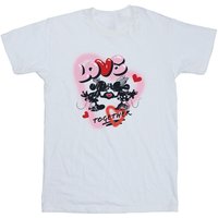Disney Boy's Love Together Mickey & Minnie Mouse Cotton T-Shirt in White | Size: 3-4 Years
