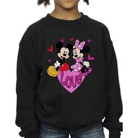 Girl's Mickey & Minnie Mouse Hearts Sweatshirt in | Size: 7-8 Years