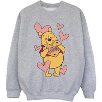 Winnie The Pooh Girl's Love Heart Cookie Sweatshirt in Grey | Size: 9 Years
