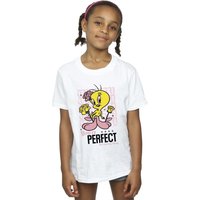 Looney Tunes Girl's You´re Perfect Tweety T-Shirt in White | Size: 3-4 Years