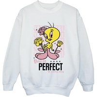 Looney Tunes Girl's You´re Perfect Tweety Sweatshirt in White | Size: 5-6 Years