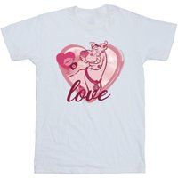 Scooby Doo Boy's Love Kisses Cotton T-Shirt in White | Size: 5-6 Years