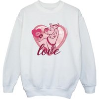 Scooby Doo Boy's Love Kisses Sweatshirt in White | Size: 9 Years