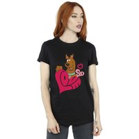 Scooby Doo Women's Love Heart T-Shirt in Black | Size: Medium